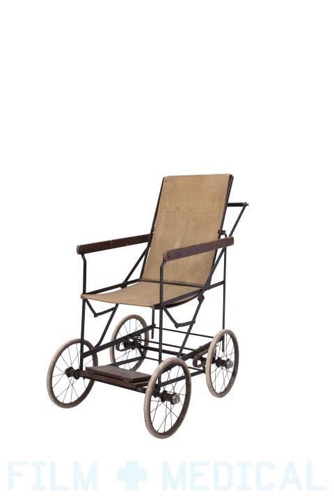 Period fabric metal wheelchair